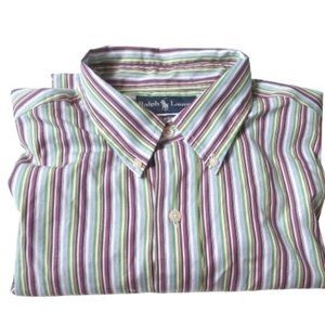 Ralph Laren Men's Multicolored Striped Long Sleeve Button Down Shirt
